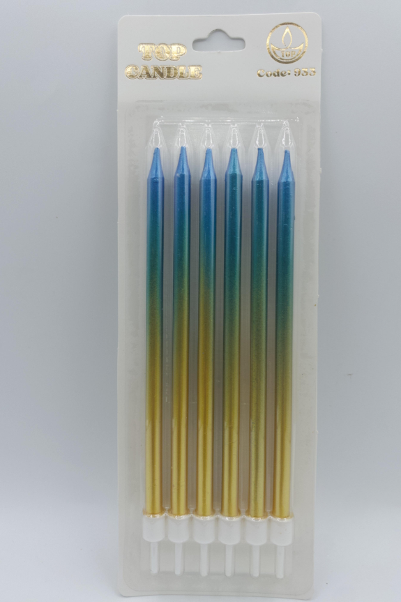 Mavi Altın Doğum Günü Mumu 6 Lı Kod: 935